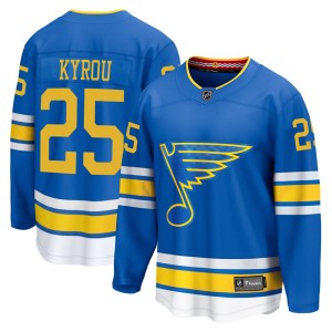 Jordan Kyrou St. Louis Blues Men's Fanatics Blue Breakaway Home 2025 Jersey