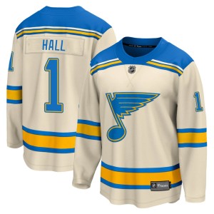 Glenn Hall St. Louis Blues Men's Fanatics Branded Cream 2022 Winter Classic Breakaway Jersey