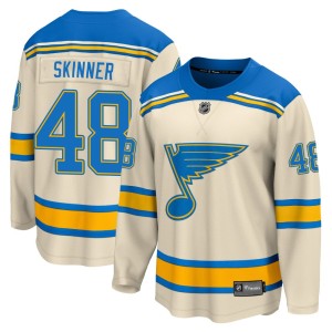Hunter Skinner St. Louis Blues Men's Fanatics Branded Cream 2022 Winter Classic Breakaway Jersey