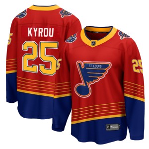 Jordan Kyrou St. Louis Blues Men's Fanatics Branded Red 2020/21 Special Edition Breakaway Jersey