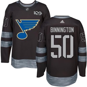 Jordan Binnington St. Louis Blues Men's Authentic Black 1917-2017 100th Anniversary Jersey