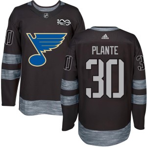 Jacques Plante St. Louis Blues Men's Authentic Black 1917-2017 100th Anniversary Jersey