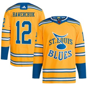 Dale Hawerchuk St. Louis Blues Men's Adidas Authentic Yellow Reverse Retro 2.0 Jersey