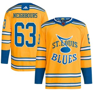 Jake Neighbours St. Louis Blues Men's Adidas Authentic Yellow Reverse Retro 2.0 Jersey