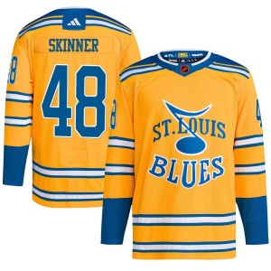 Hunter Skinner St. Louis Blues Youth Adidas Authentic Yellow Reverse Retro 2.0 Jersey