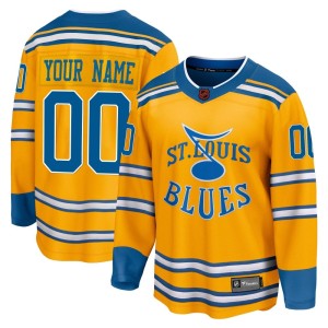 Custom St. Louis Blues Men's Fanatics Branded Yellow Breakaway Special Edition 2.0 Jersey