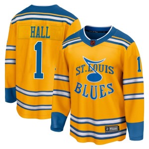 Glenn Hall St. Louis Blues Men's Fanatics Branded Yellow Breakaway Special Edition 2.0 Jersey