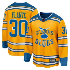 Jacques Plante St. Louis Blues Men's Fanatics Branded Yellow Breakaway Special Edition 2.0 Jersey