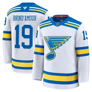 Rod Brind'Amour St. Louis Blues Youth Fanatics Premium White Away 2025 Jersey
