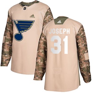 Curtis Joseph St. Louis Blues Men's Adidas Authentic Camo Veterans Day Practice Jersey