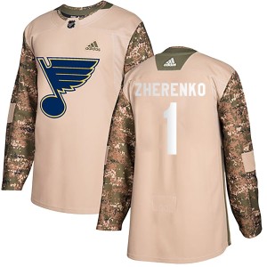 Vadim Zherenko St. Louis Blues Men's Adidas Authentic Camo Veterans Day Practice Jersey