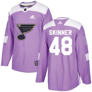 Hunter Skinner St. Louis Blues Youth Adidas Authentic Purple Hockey Fights Cancer Jersey
