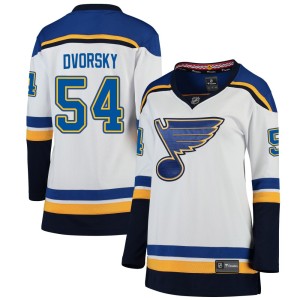 Dalibor Dvorsky St. Louis Blues Women's Fanatics Branded White Breakaway Away Jersey