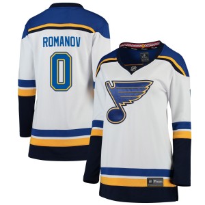 Georgi Romanov St. Louis Blues Women's Fanatics Branded White Breakaway Away Jersey