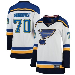 Oskar Sundqvist St. Louis Blues Women's Fanatics Branded White Breakaway Away Jersey