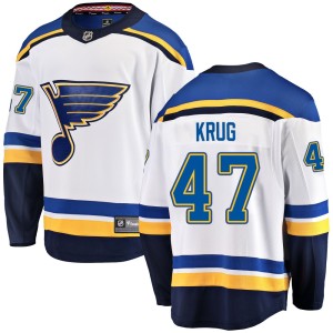 Torey Krug St. Louis Blues Men's Fanatics Branded White Breakaway Away Jersey