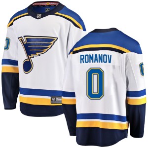 Georgi Romanov St. Louis Blues Men's Fanatics Branded White Breakaway Away Jersey