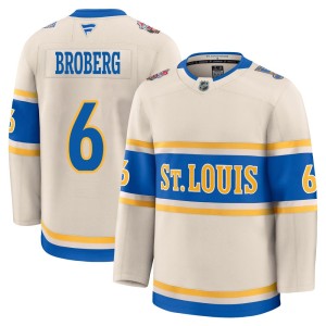 Philip Broberg St. Louis Blues Youth Fanatics Premium Cream 2025 Winter Classic Jersey