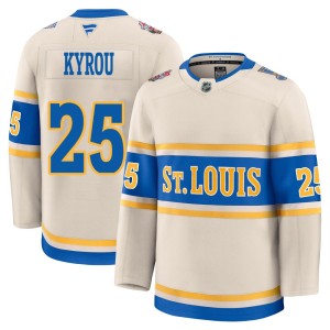 Jordan Kyrou St. Louis Blues Youth Fanatics Premium Cream 2025 Winter Classic Jersey