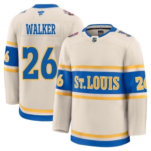 Nathan Walker St. Louis Blues Youth Fanatics Premium Cream 2025 Winter Classic Jersey