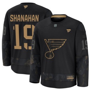 Brendan Shanahan St. Louis Blues Youth Fanatics Premium Black 2024 Military Appreciation Practice Jersey