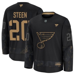 Alexander Steen St. Louis Blues Youth Fanatics Premium Black 2024 Military Appreciation Practice Jersey