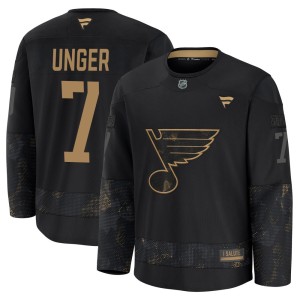 Garry Unger St. Louis Blues Youth Fanatics Premium Black 2024 Military Appreciation Practice Jersey