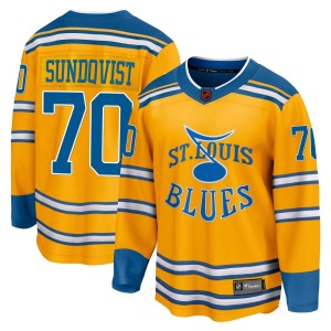 Oskar Sundqvist St. Louis Blues Youth Fanatics Branded Yellow Breakaway Special Edition 2.0 Jersey