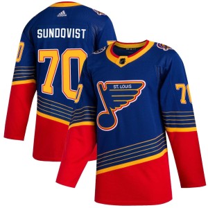 Oskar Sundqvist St. Louis Blues Men's Adidas Authentic Blue 2019/20 Jersey