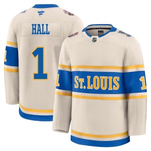 Glenn Hall St. Louis Blues Men's Fanatics Premium Cream 2025 Winter Classic Jersey