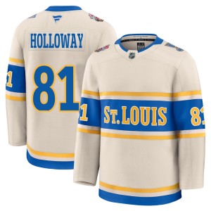 Dylan Holloway St. Louis Blues Men's Fanatics Premium Cream 2025 Winter Classic Jersey