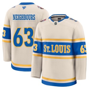 Jake Neighbours St. Louis Blues Men's Fanatics Premium Cream 2025 Winter Classic Jersey