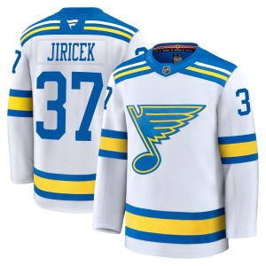 Adam Jiricek St. Louis Blues Men's Fanatics Premium White Away 2025 Jersey