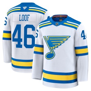 Leo Loof St. Louis Blues Men's Fanatics Premium White Away 2025 Jersey