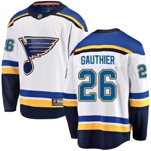 Julien Gauthier St. Louis Blues Youth Fanatics Branded White Breakaway Away Jersey