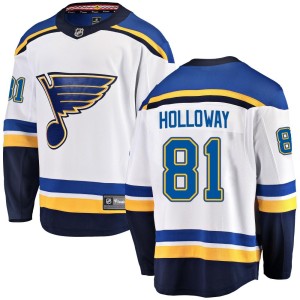 Dylan Holloway St. Louis Blues Youth Fanatics Branded White Breakaway Away Jersey