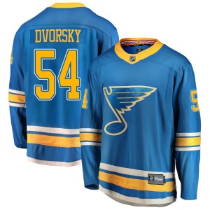 Dalibor Dvorsky St. Louis Blues Youth Fanatics Branded Blue Breakaway Alternate Jersey