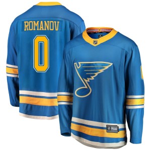 Georgi Romanov St. Louis Blues Youth Fanatics Branded Blue Breakaway Alternate Jersey