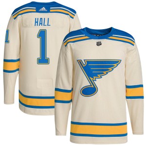 Glenn Hall St. Louis Blues Men's Adidas Authentic Cream 2022 Winter Classic Player Jersey
