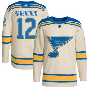 Dale Hawerchuk St. Louis Blues Men's Adidas Authentic Cream 2022 Winter Classic Player Jersey