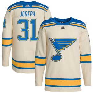 Curtis Joseph St. Louis Blues Men's Adidas Authentic Cream 2022 Winter Classic Player Jersey