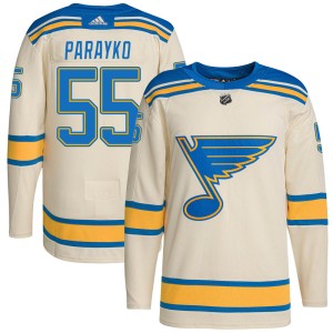 Colton Parayko St. Louis Blues Men's Adidas Authentic Cream 2022 Winter Classic Player Jersey