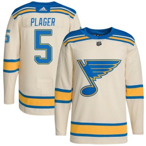 Bob Plager St. Louis Blues Men's Adidas Authentic Cream 2022 Winter Classic Player Jersey