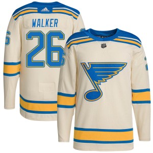 Nathan Walker St. Louis Blues Men's Adidas Authentic Cream 2022 Winter Classic Player Jersey