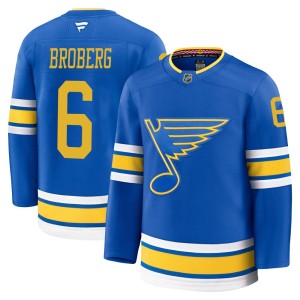 Philip Broberg St. Louis Blues Youth Fanatics Premium Blue Home 2025 Jersey