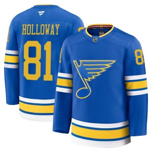 Dylan Holloway St. Louis Blues Youth Fanatics Premium Blue Home 2025 Jersey