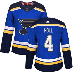 Justin Holl St. Louis Blues Women's Adidas Authentic Blue Home Jersey