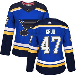 Torey Krug St. Louis Blues Women's Adidas Authentic Blue Home Jersey