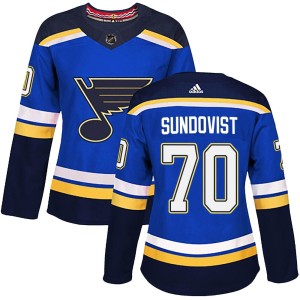 Oskar Sundqvist St. Louis Blues Women's Adidas Authentic Blue Home Jersey