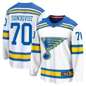 Oskar Sundqvist St. Louis Blues Youth Fanatics White Breakaway Away 2025 Jersey
